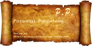 Pozsonyi Pantaleon névjegykártya